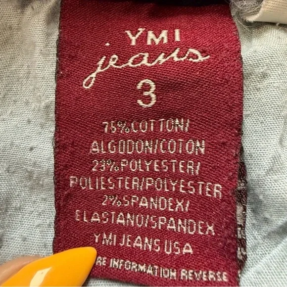 🌙 YMI JEANS Low-Rise Skinny Distressed Denim Size 3 👖 - Picture 6 of 14